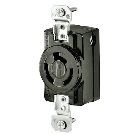 Bryant Locking Receptacle, Non-NEMA, 20 A, 125/250V AC, Multi Phase, 3 Pole, Flush Mount, Screw Terminals 7310